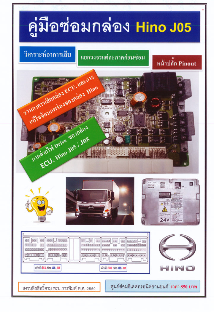 ปกหนังสือ คู่มือซ่อมกล่อง ECU Hino J05