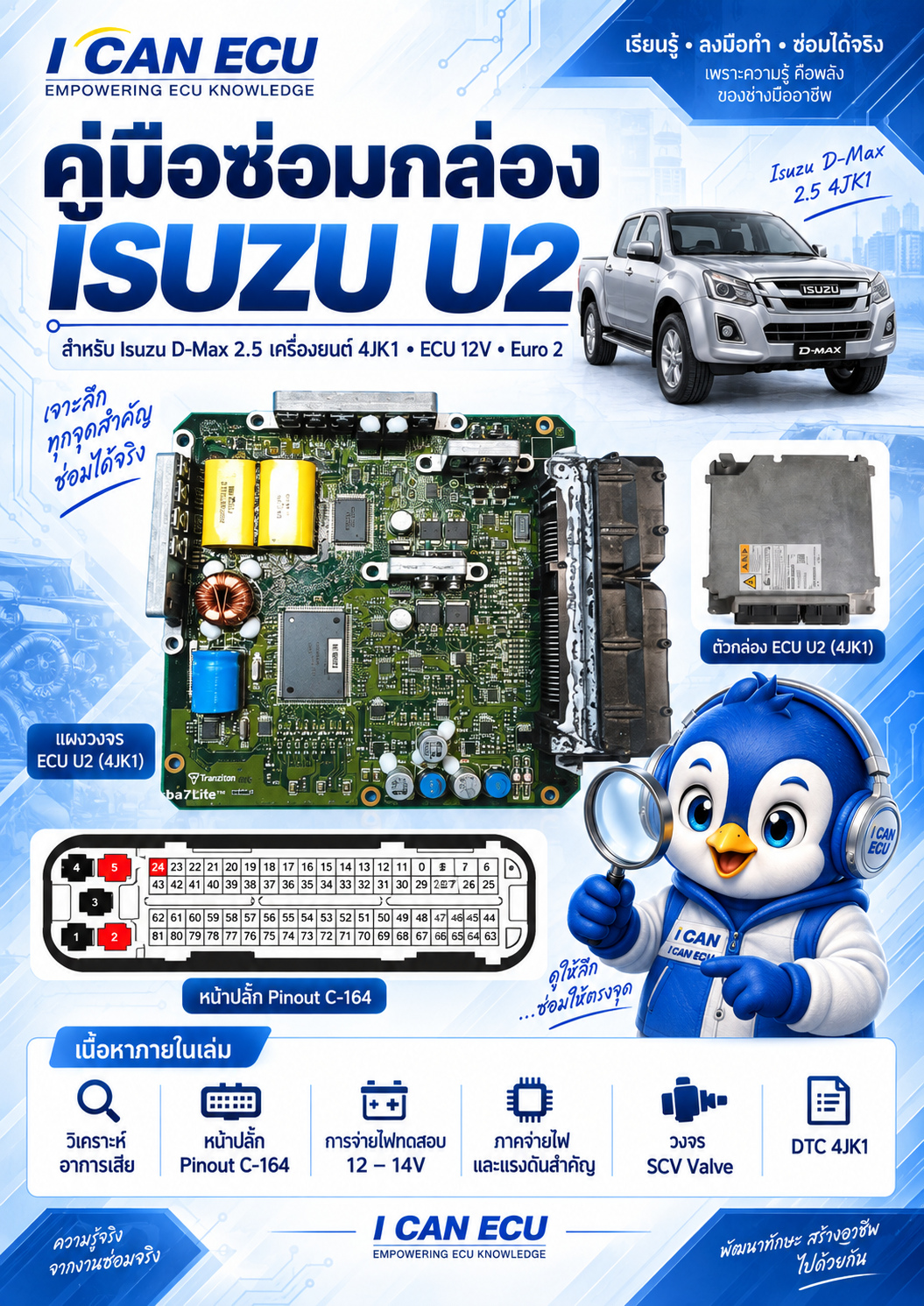 ปก คู่มือซ่อมกล่อง ECU Isuzu U2