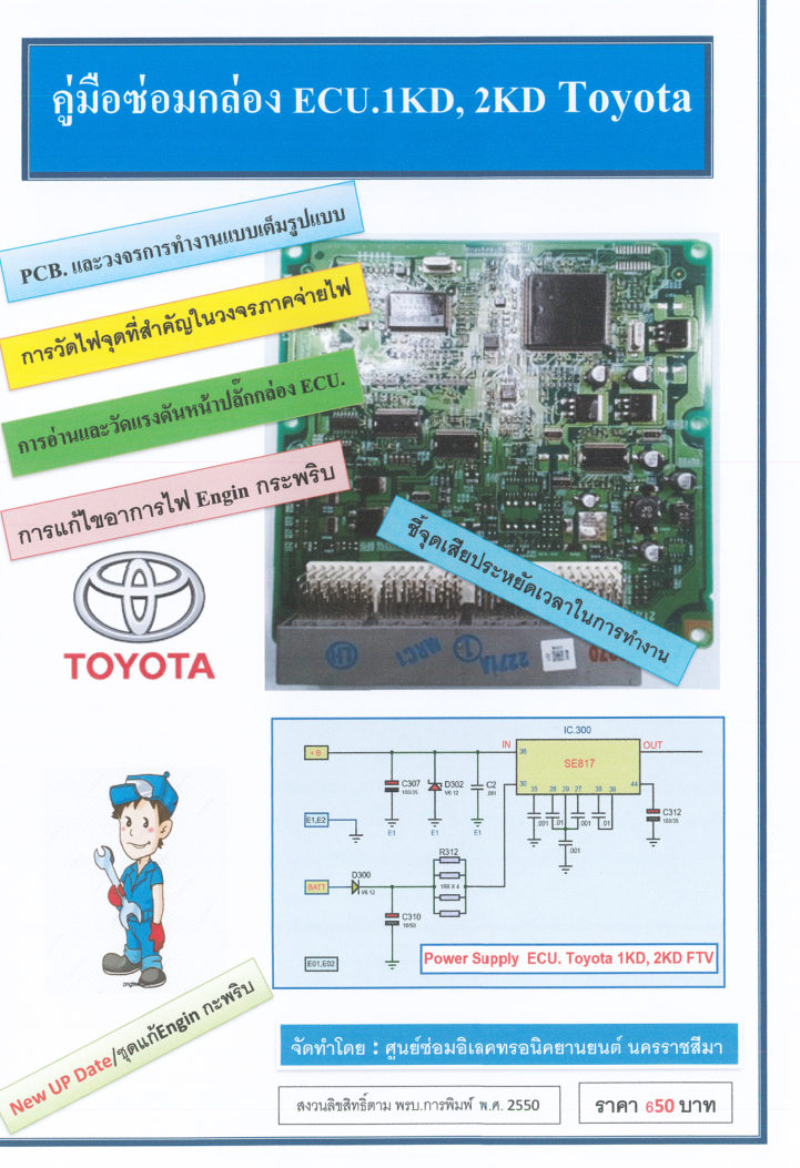 ปกหนังสือ คู่มือซ่อมกล่อง ECU 1KD, 2KD Toyota