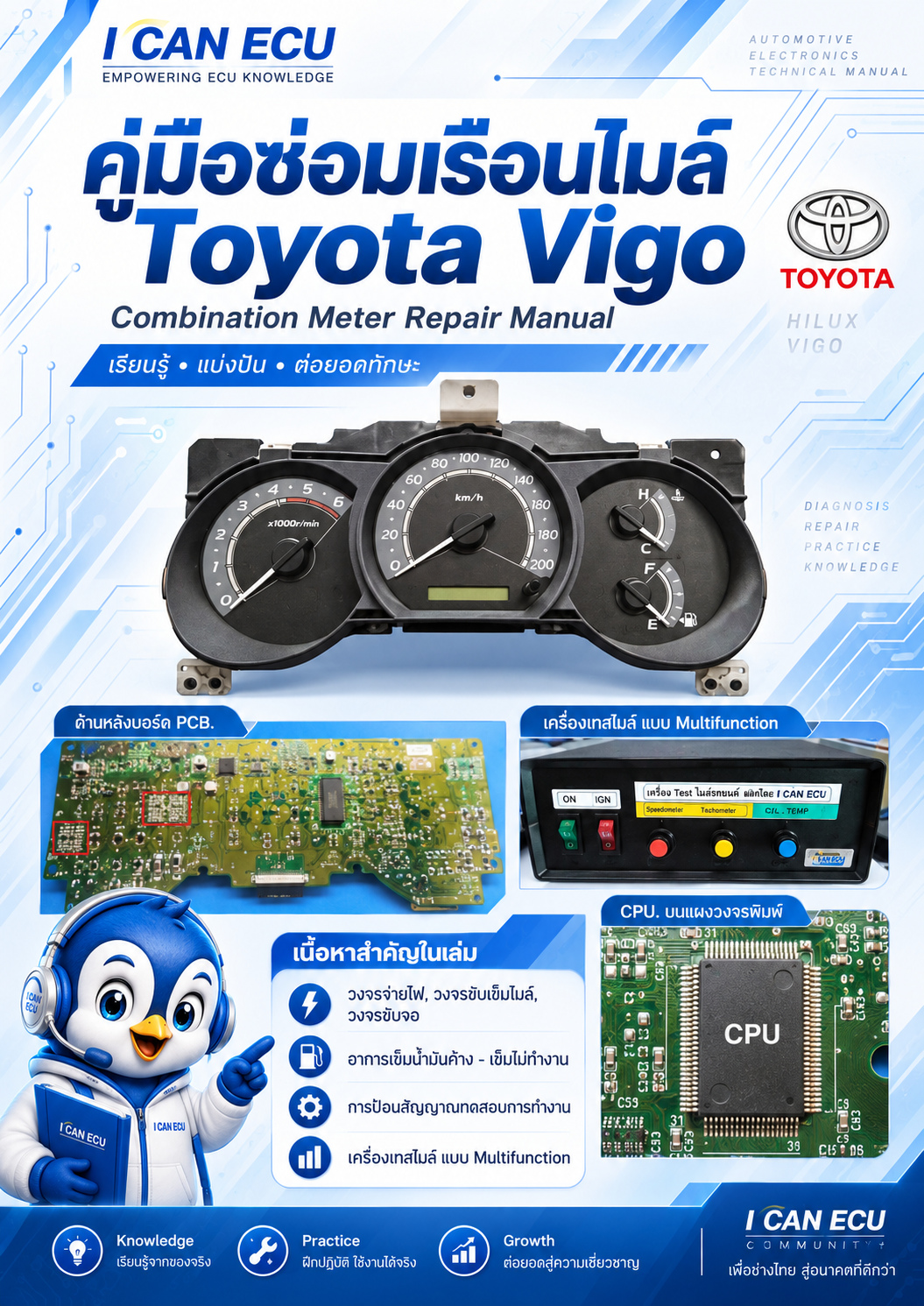 ปก คู่มือซ่อมเรือนไมล์ Toyota Vigo