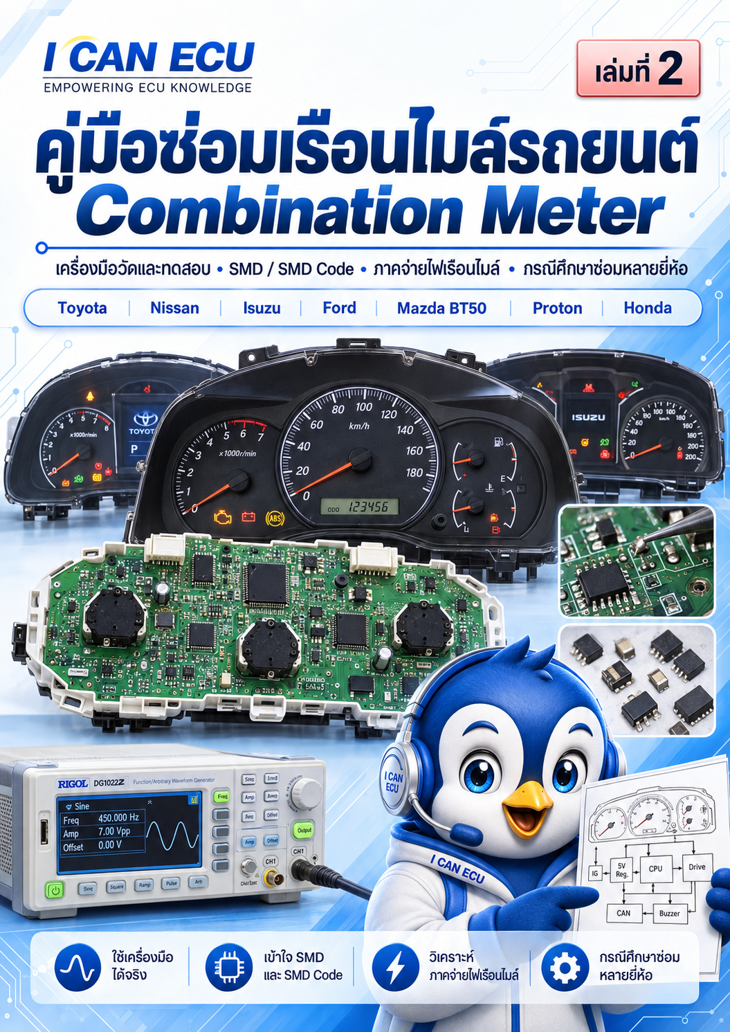 ปก คู่มือซ่อมเรือนไมล์รถยนต์ Combination Meter เล่มที่ 2