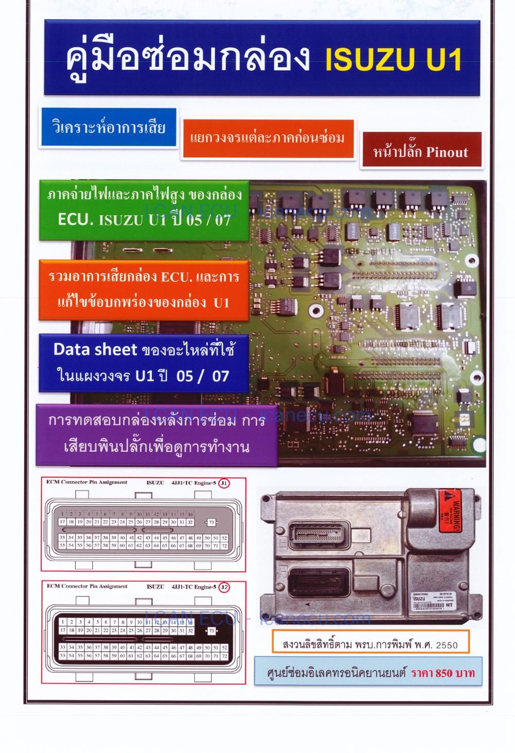 ตัวอย่างปก จาก คู่มือซ่อมกล่อง ECU Isuzu U1